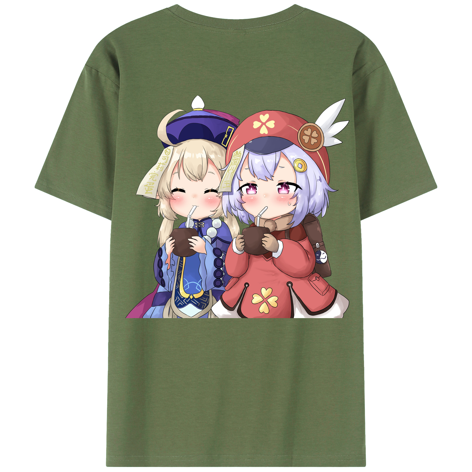 げんし神 七七 なな  genshin Nana 綿100％ メンズ半袖Tシャツ（バックプリント） 通気性